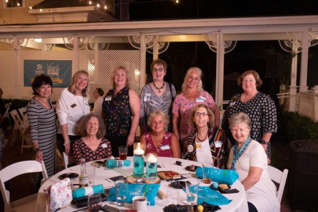 Zonta members (from L, standing) Joanne Marriott, Janine Boardman, Nancy Dreher; Pat Reisinger and Valerie Lee of the Zonta Club of Cape Coral; and Pam Eccles; (seated, from L): Linda Robison, Diane Chesley, Susan Tucker and Sue Denham.